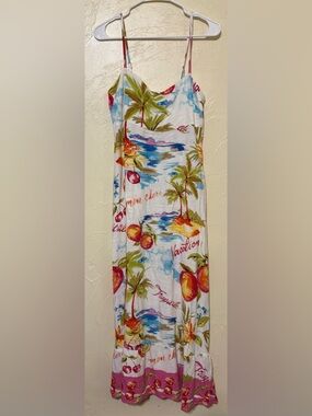 Label of Love x Anthropologie Nalani Beach Fruit Floral Linen Dress